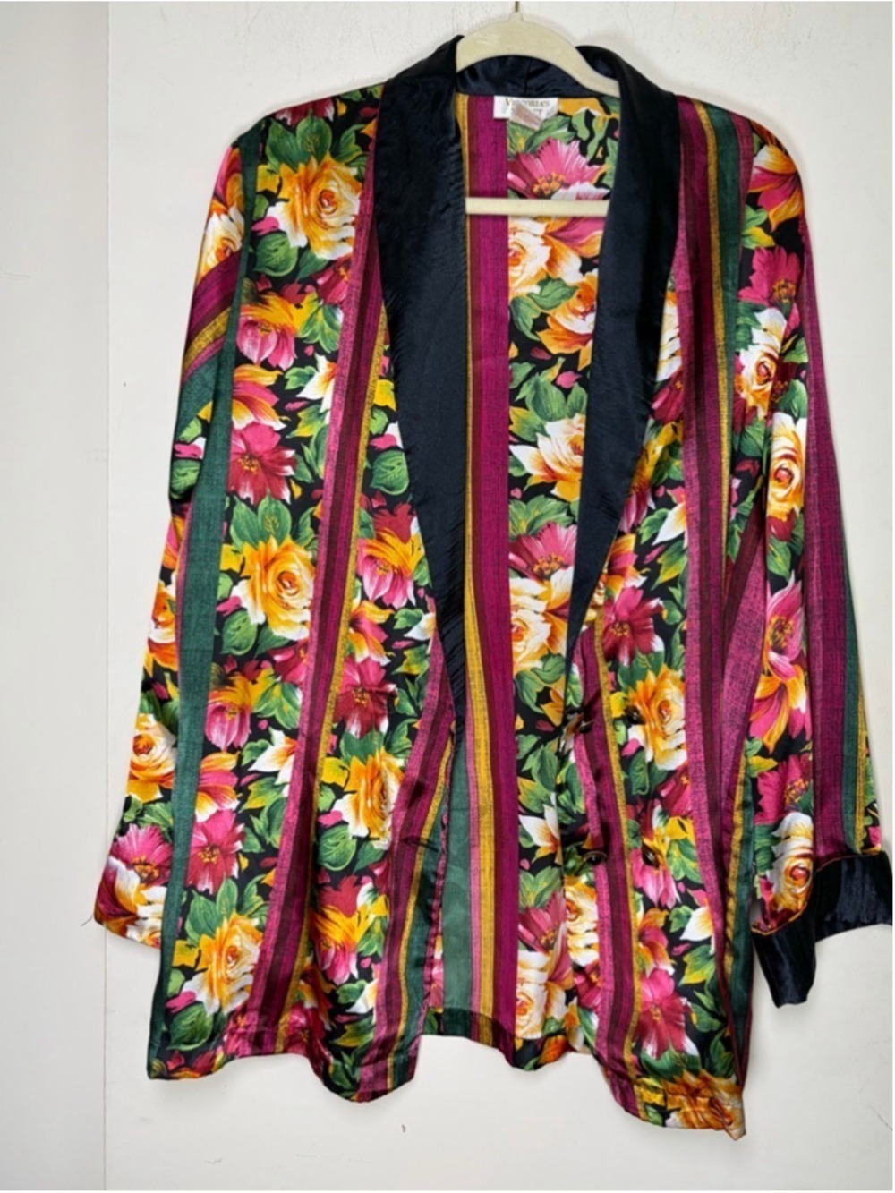 Vintage Victoria’s Secret Gold Label Floral Blazer Smoking Jacket Size L
